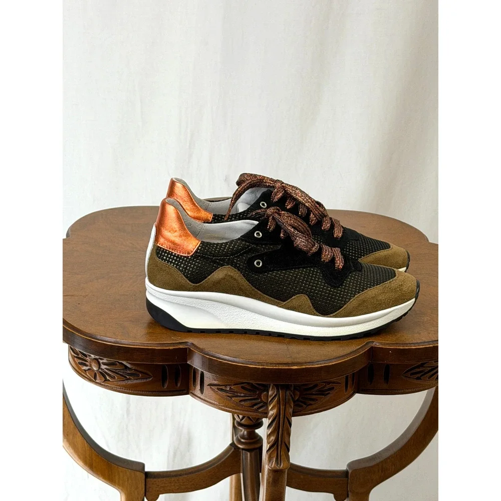 NIB Vaddia Casta Gold Metallic Mix Funky European Tennis Shoe #0376 EU 38200 - Picture 4 of 10